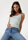 Guess Womens Embellished Tank Top In Mint