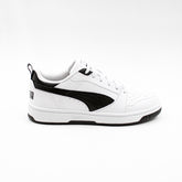 Puma Kids Rebound V6 Lo Jr Shoes In White & Black