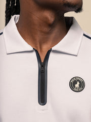 Polo 0041366 Mens Sport Ss Qrt Zip Golfer White