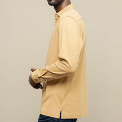 Polo Mens Double Face Ls Golfer Stone