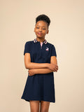 Polo Girls Georgia A Line Golfer Dress In Navy