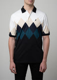 Polo Mens Argyle Printed Golfer In Navy
