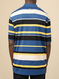 Polo Mens Stripe Golfer In Navy & Yellow
