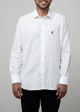 Polo Plain Linen Shirt For Men In White