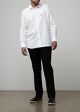 Polo Plain Linen Shirt For Men In White