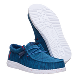 Hey Dude Mens Wally Stretch Mesh Shoes In Blue
