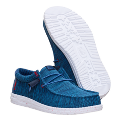 Hey Dude Mens Wally Stretch Mesh Shoes In Blue