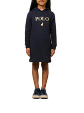 Polo Girls Naomi Long Sleeve Printed Sweater Dress In Navy
