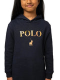 Polo Girls Naomi Long Sleeve Printed Sweater Dress In Navy