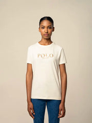 Polo Womens Ash Short Sleeve Logo T-Shirt Off White