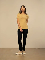 Polo Womens Lily Short Sleeve Beaded T-Shirt Stone