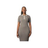 Polo Women Payton Short Sleeve Grey Knitted Golfer Dresss