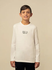 Polo Boys Gary Printed Long Sleeve White T-Shirt