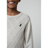 Polo Boys Argyle Jersey In Light Grey/Navy