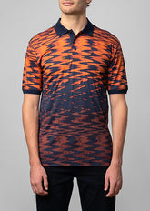Polo Mens Distorted Print Golfer In Orange