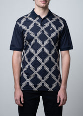 Polo Mens Geo Print Golfer In Navy