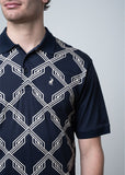 Polo Mens Geo Print Golfer In Navy