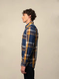 Polo Mens Easy Care Bold Check Ls Shirt Dark Blue