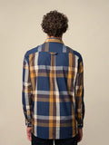 Polo Mens Easy Care Bold Check Ls Shirt Dark Blue