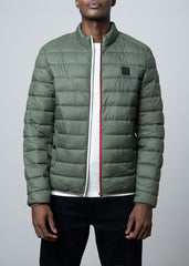 Polo Mens Nylon Puffer Jacket In Fatigue