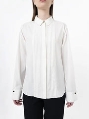 Polo Womens Mpai Pintuck Blouse In Off White