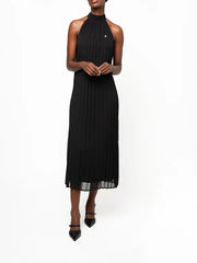 Polo Womens Taylor Pleated Dress In Black