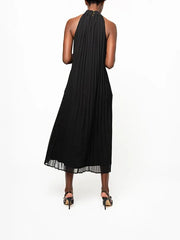 Polo Womens Taylor Pleated Dress In Black