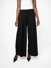 Polo Womens Tatum Wide Leg Suit Pans In Black