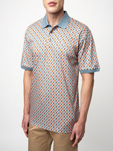 Polo Mens Abstract Printed Golfer In Orange Multi