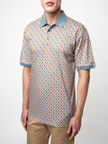 Polo Mens Abstract Printed Golfer In Orange Multi