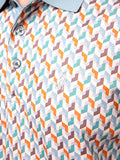 Polo Mens Abstract Printed Golfer In Orange Multi