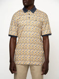 Polo Mens Abstract Printed Golfer in Yellow Multi