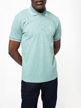 Polo Mens Tipped Melange Golfer In Aqua