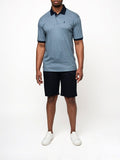 Polo Mens Dm Printed Micro Geo Golfer Short Sleeves Blue