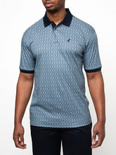 Polo Mens Dm Printed Micro Geo Golfer Short Sleeves Blue