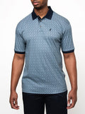 Polo Mens Dm Printed Micro Geo Golfer Short Sleeves Blue