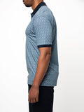 Polo Mens Dm Printed Micro Geo Golfer Short Sleeves Blue