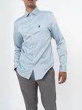 Polo Mens Essential Sateen Long Sleeve Shirt In Blue