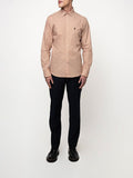 Polo Mens Long Sleeve Geometric Prrinted Shirt In Camel