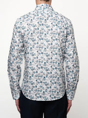 Polo Abstract Printed Mens Shirt in Blue