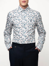 Polo Abstract Printed Mens Shirt in Blue