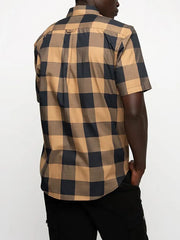 Polo Mens Large Check Shirt In Camel