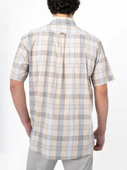 Polo Textured Check Printed Shirt For Men In Stone