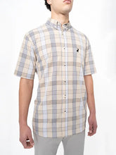 Polo Textured Check Printed Shirt For Men In Stone