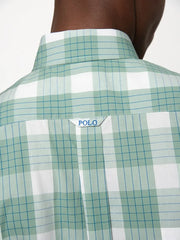 Polo Mens Check Shirt In Green