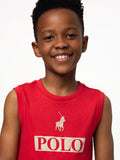 Polo Boys Connor Printed Vest In Red