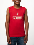 Polo Boys Connor Printed Vest In Red