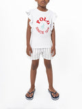 Polo Girls Jessica Frill Sleeve T-shirt In White