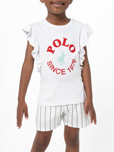 Polo Girls Jessica Frill Sleeve T-shirt In White