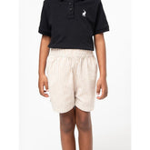 Polo Girls Gemma Stripe Shorts In Taupe
